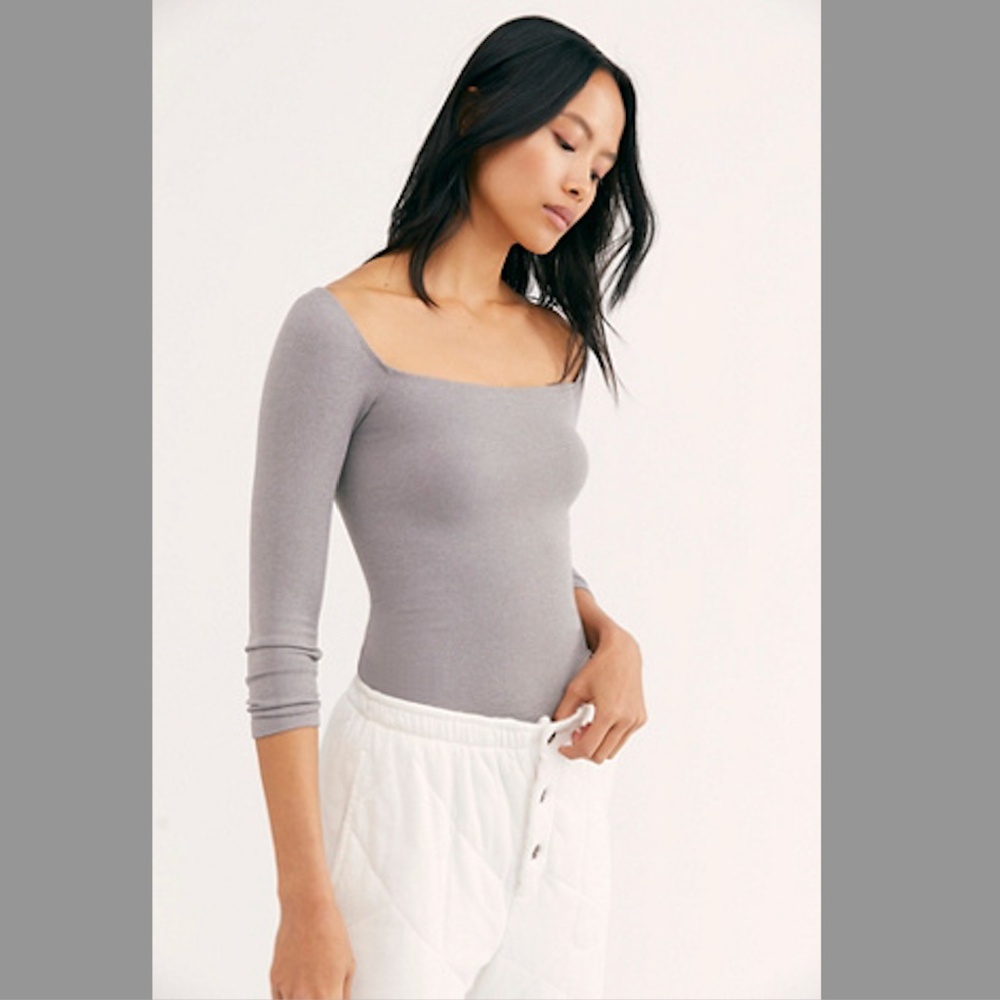 NEW - FREE PEOPLE Square Neck 3/4 Sleeve Top Intimately - FP Urban REVOLVE